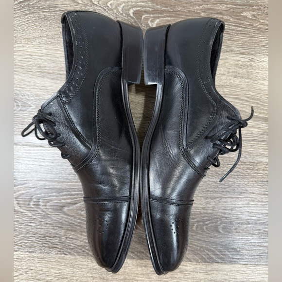 Steve Madden Shoes Mens sz:8M Black Leather Oxford Tie Classic Officecore Formal - Picture 8 of 10